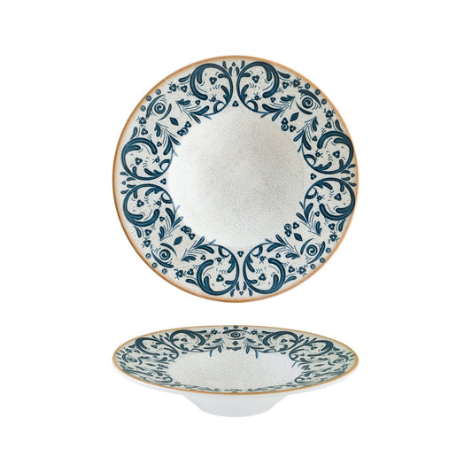 Turgla Vitrified Viento dia.11" h:2.5" 14 oz. Round Decorated Vitrified Bowl - Case Pack: 6