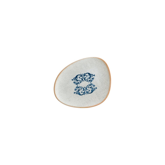 Turgla Vitrified Viento 7.5" x 6" Organic Decorated Vitrified Plate - Case Pack: 12