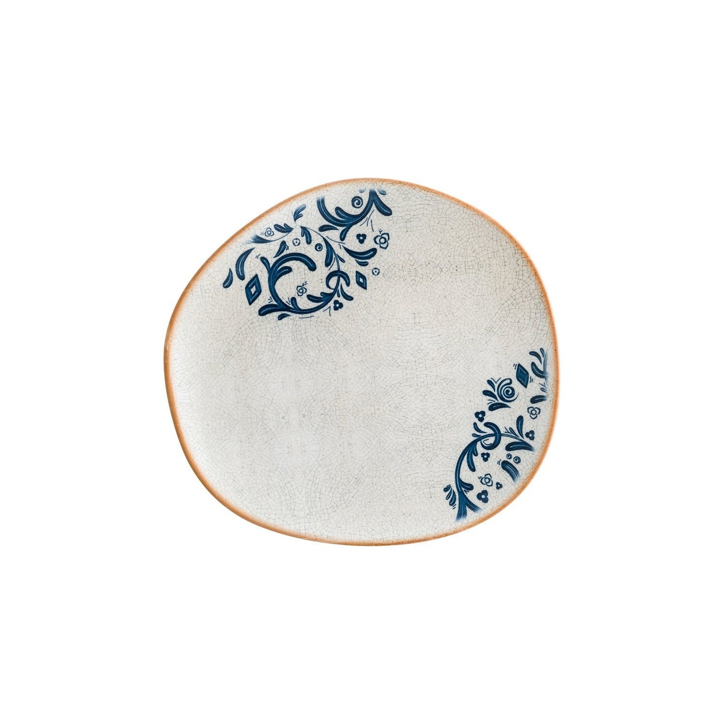 Turgla Vitrified Viento 11.5" x 10.5" Organic Decorated Vitrified Plate - Case Pack: 6