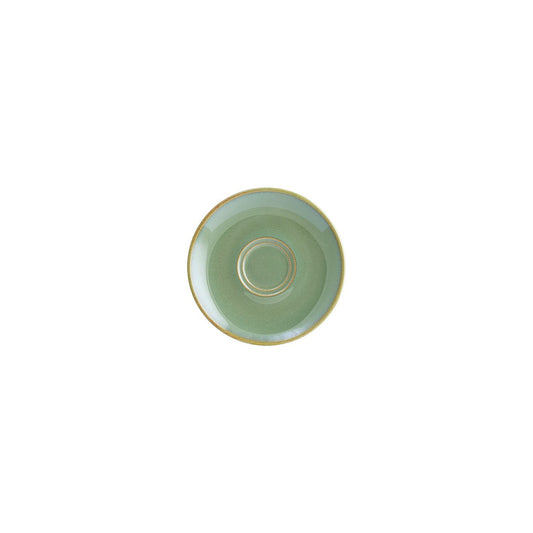 Turgla Vitrified Sage dia.6.25" Round Green Vitrified Saucer - Case Pack: 6