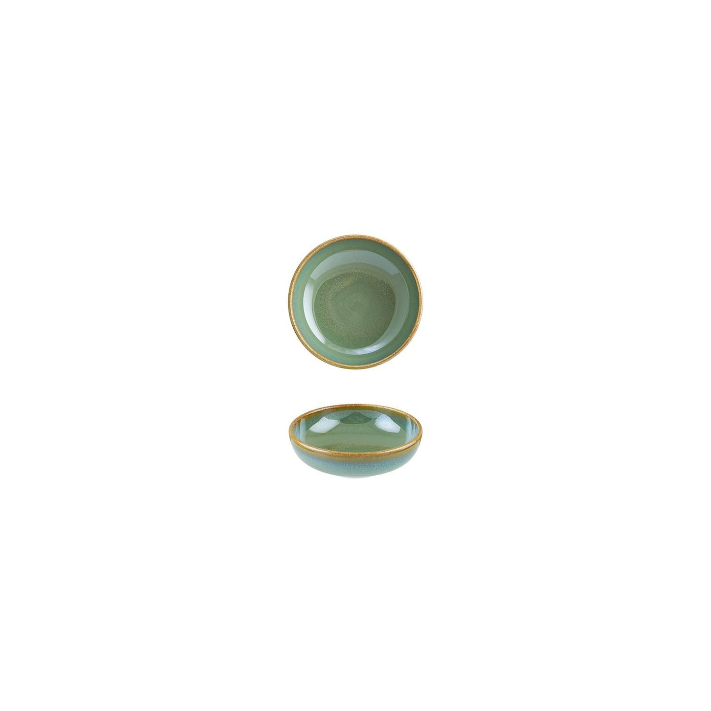 Turgla Vitrified Sage dia.4" h:0.75" 4 oz. Round Green Vitrified Bowl - Case Pack: 12