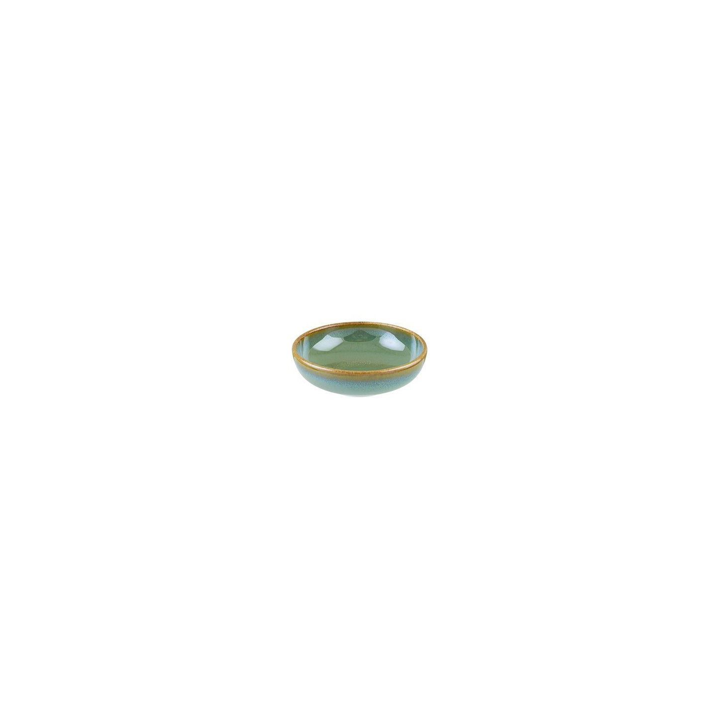 Turgla Vitrified Sage dia.4" h:0.75" 4 oz. Round Green Vitrified Bowl - Case Pack: 12