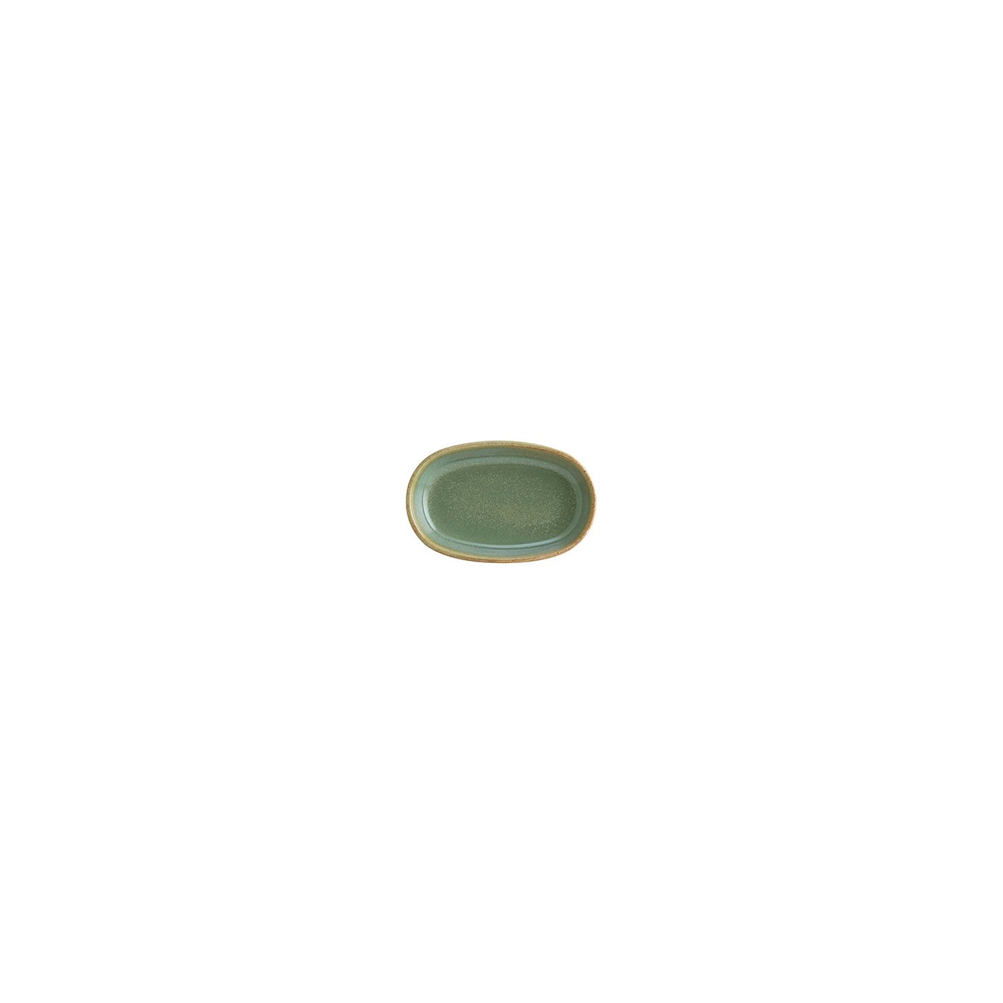 Porcelain Sage 4" x 2.5" x h:0.75" Oval Green Porcelain Platter - Case Pack: 12