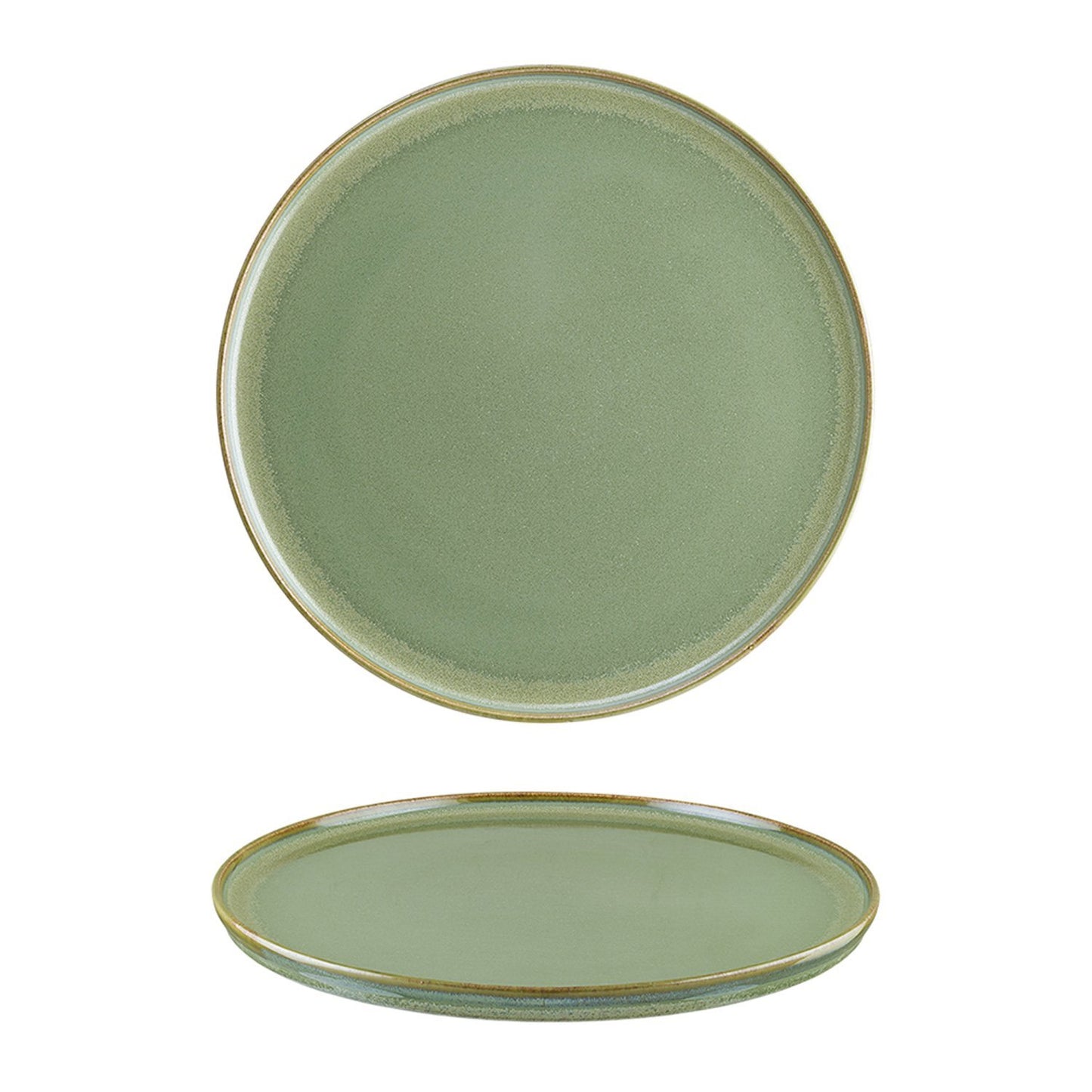 Turgla Vitrified Sage dia.6.25" Round Green Vitrified Plate - Case Pack: 12
