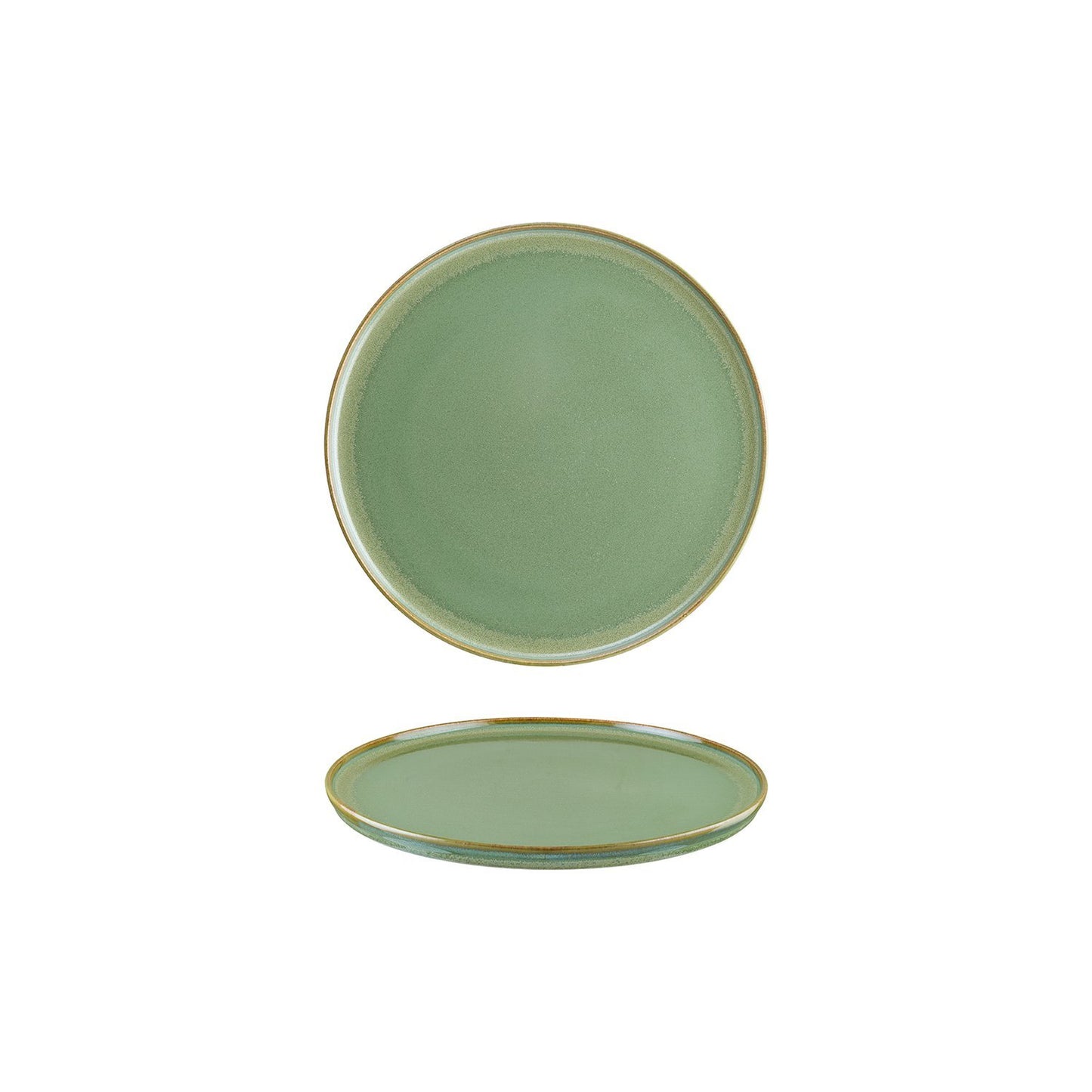 Turgla Vitrified Sage dia.8.75" Round Green Vitrified Plate - Case Pack: 6