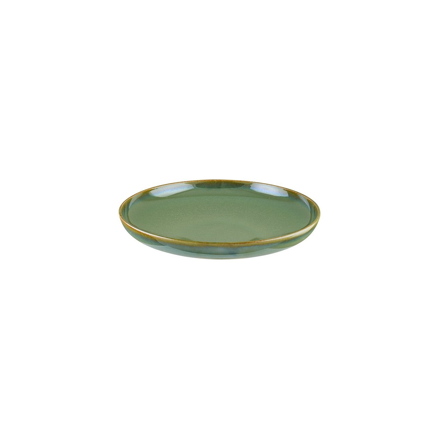 Sage dia.9.75" h:2" Round Green Vitrified Deep Plate