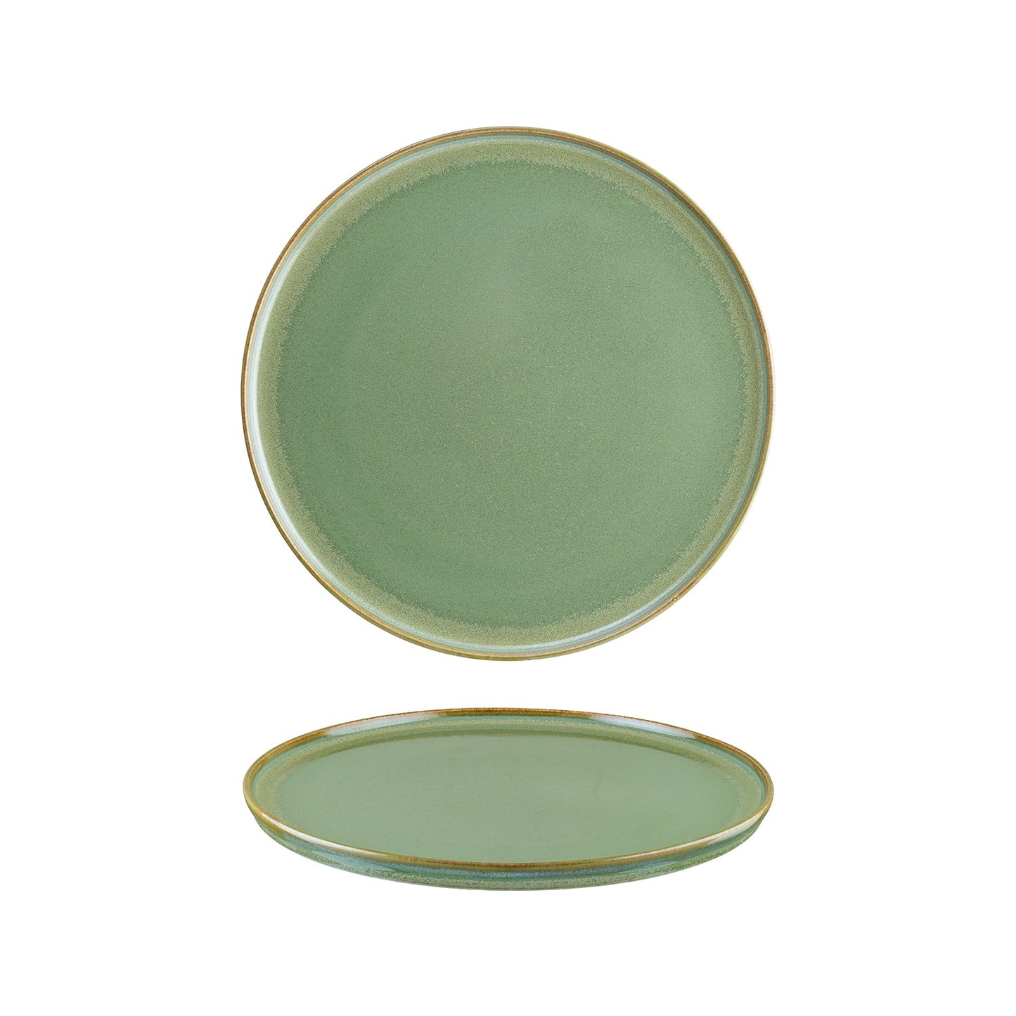 Porcelain Sage dia.11" Round Green Porcelain Plate - Case Pack: 6