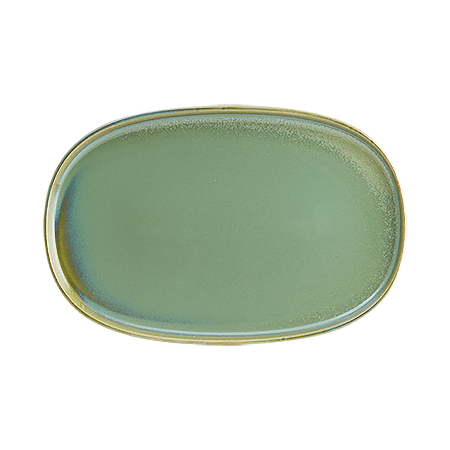 Sage 13" x 9" x h:0.75" Oval Green Vitrified Platter