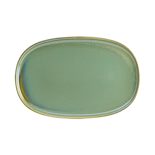 Sage 13" x 9" x h:0.75" Oval Green Vitrified Platter