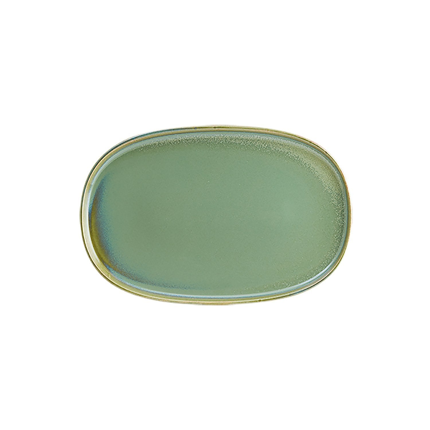 Sage 13" x 9" x h:0.75" Oval Green Vitrified Platter