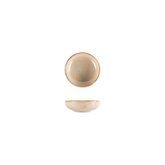 Turgla Vitrified Sand dia.4" h:0.75" 4 oz. Round Beige Vitrified Bowl - Case Pack: 12