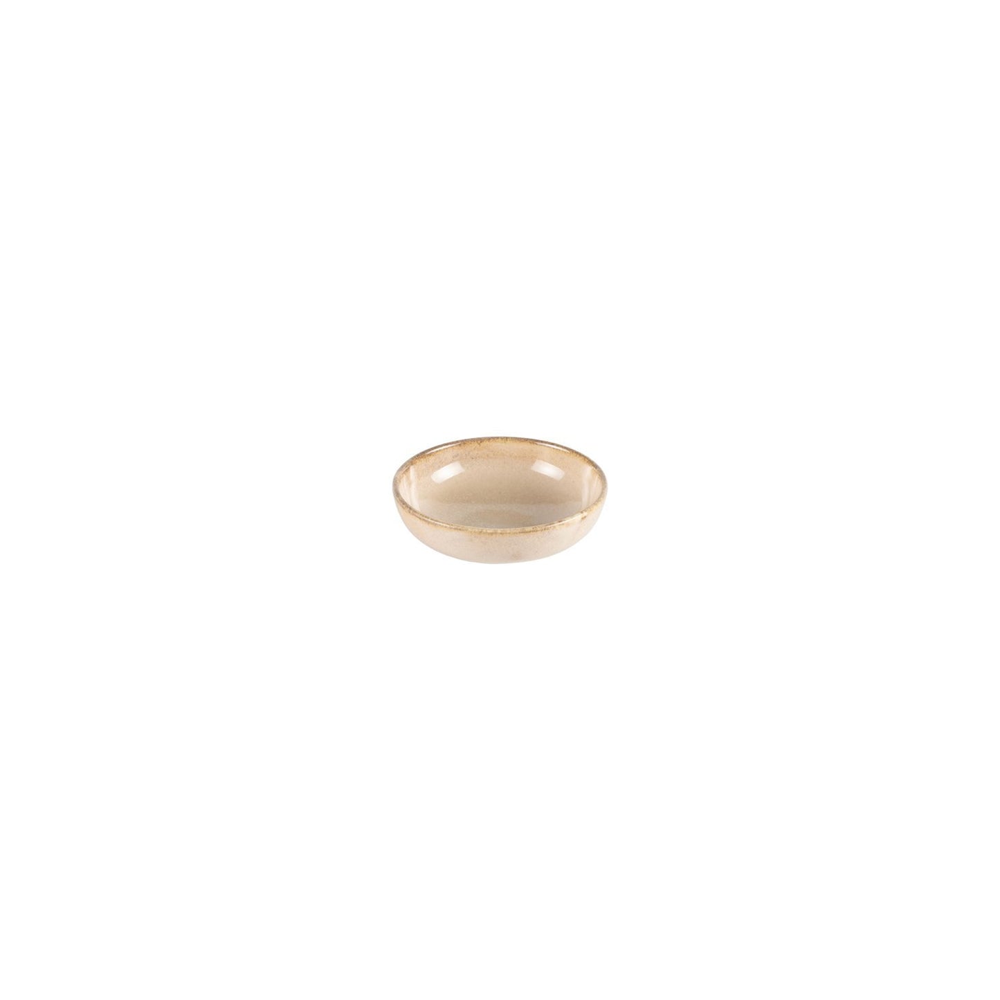 Turgla Vitrified Sand dia.4" h:0.75" 4 oz. Round Beige Vitrified Bowl - Case Pack: 12