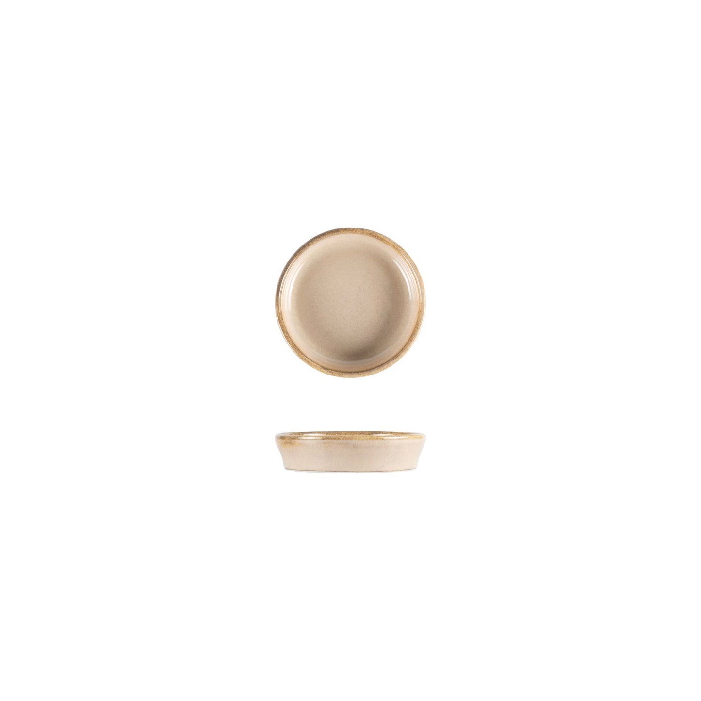 Turgla Vitrified Sand dia.4" h:1" 1 oz. Round Beige Vitrified Bowl - Case Pack: 12