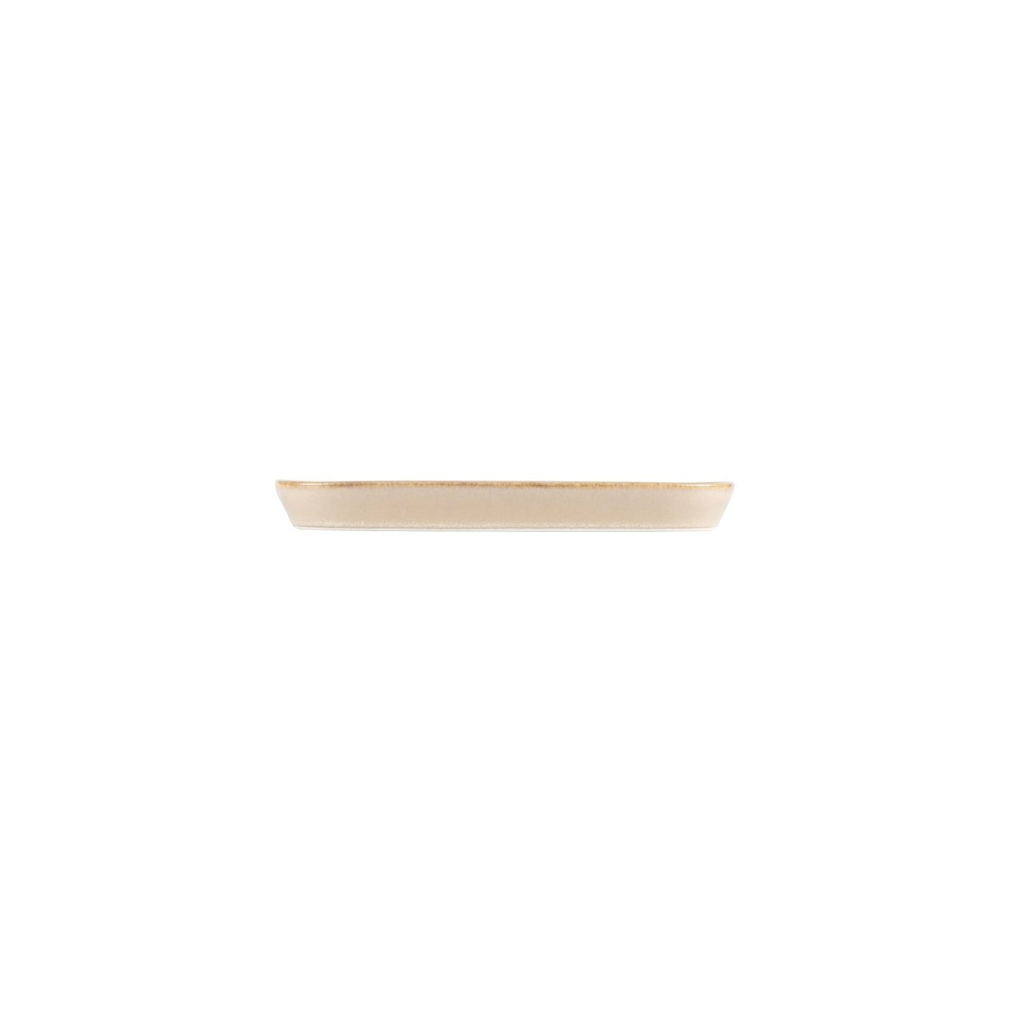 Turgla Vitrified Sand 8.5" x 4" x h:0.75" Oval Beige Vitrified Platter - Case Pack: 12
