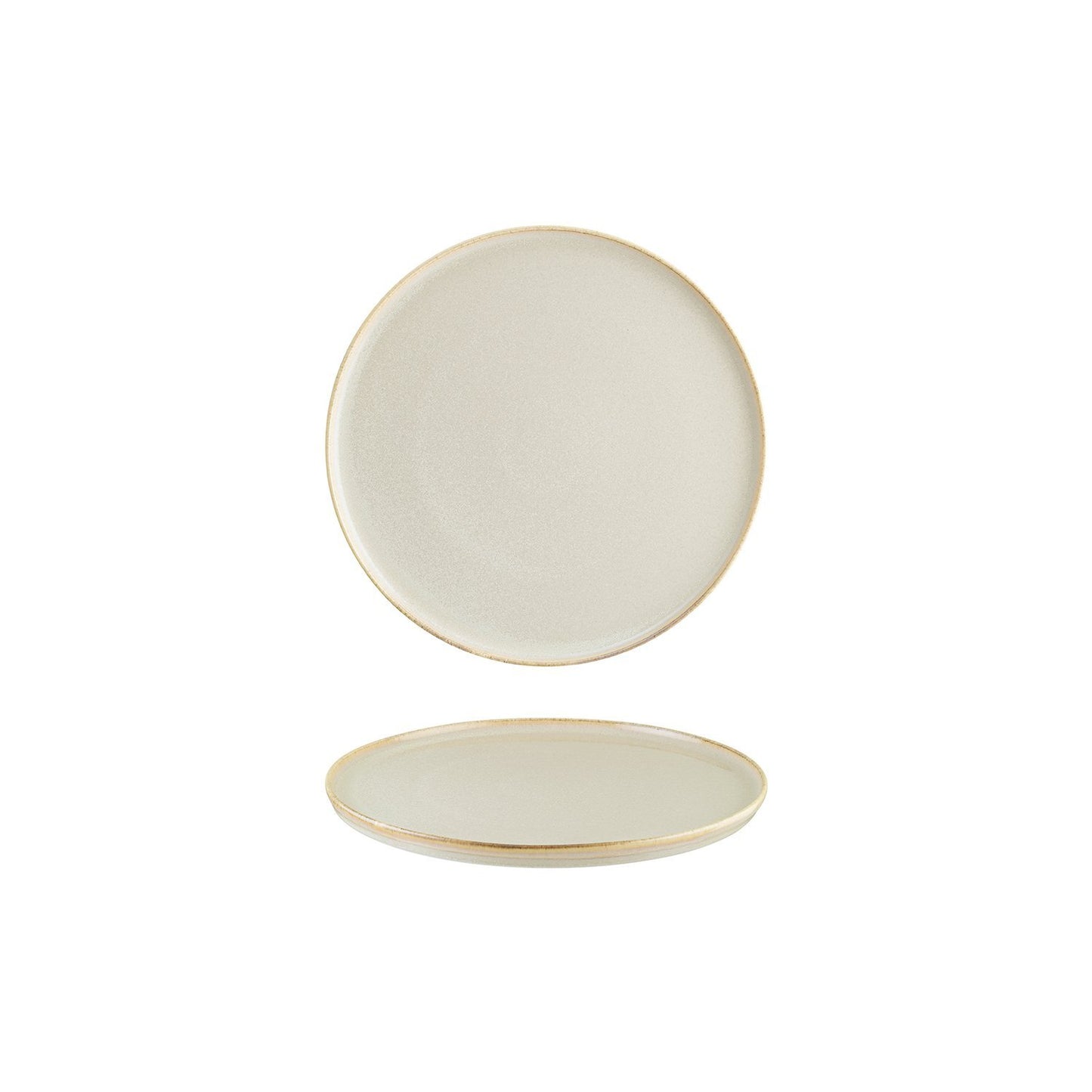 Turgla Vitrified Sand dia.8.75" Round Beige Vitrified Plate - Case Pack: 6