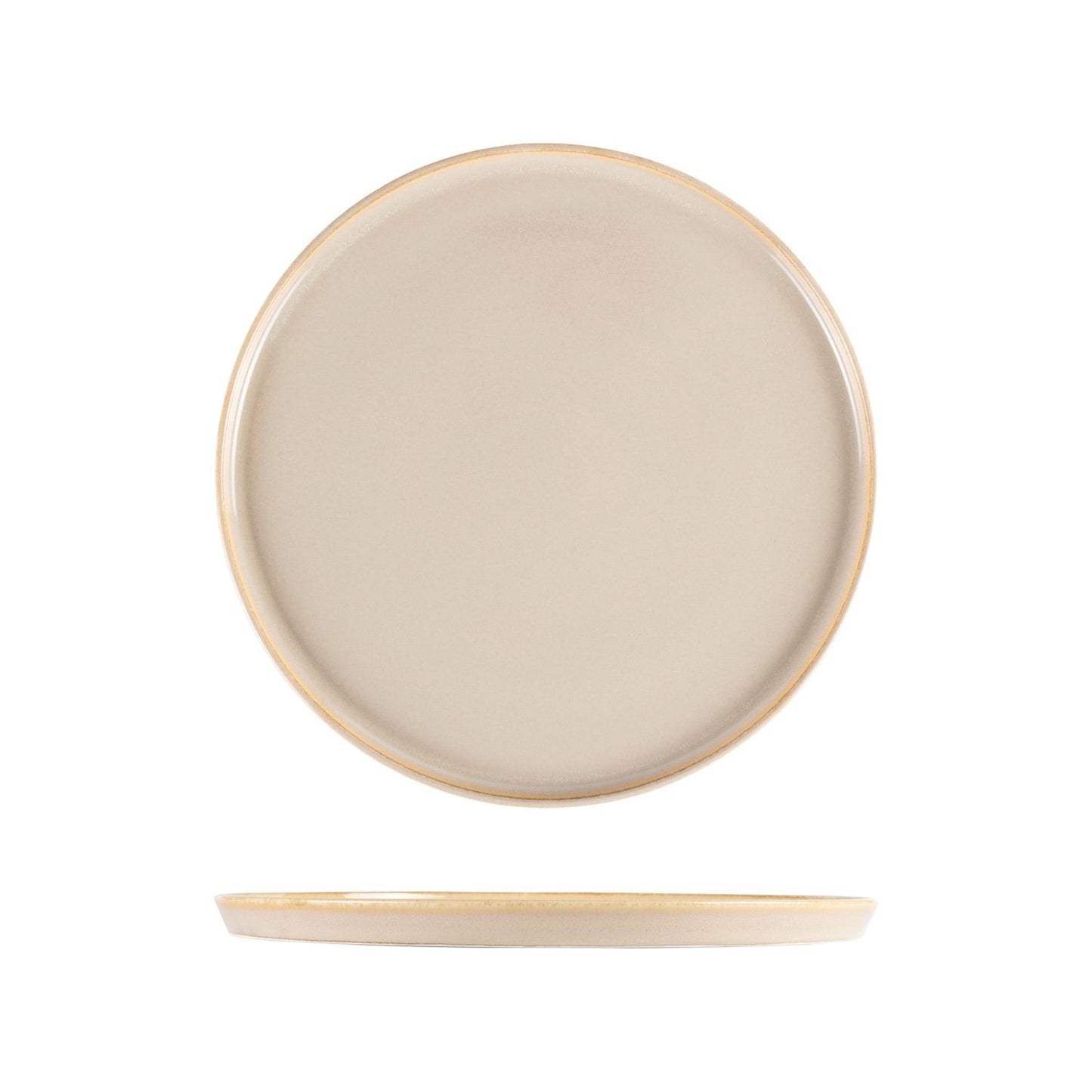 Turgla Vitrified Sand dia.11" Round Beige Vitrified Plate - Case Pack: 6