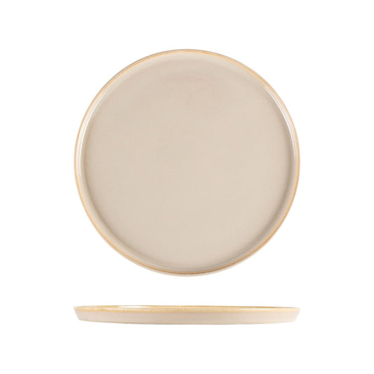 Turgla Vitrified Sand dia.11" Round Beige Vitrified Plate - Case Pack: 6