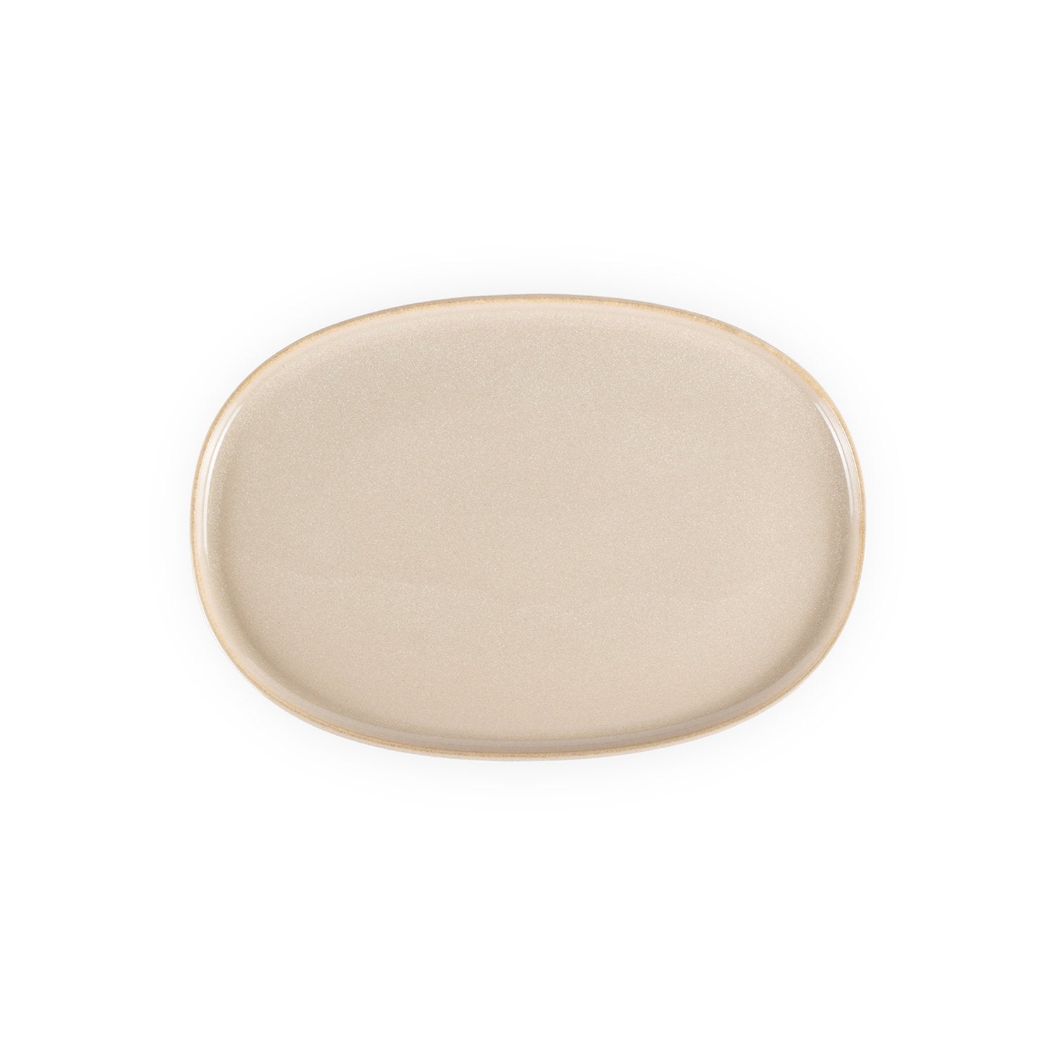 Sand 13" x 9" x h:0.75" Oval Beige Vitrified Platter