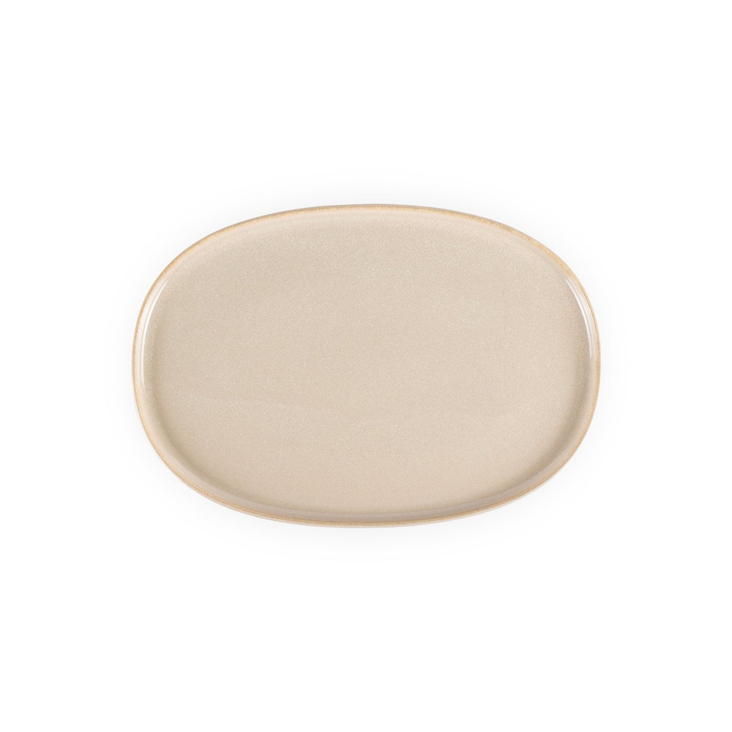 Porcelain Sand 13" x 9" x h:0.75" Oval Beige Porcelain Platter - Case Pack: 6