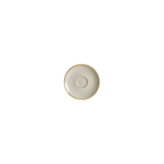 Turgla Vitrified Sand dia.4.75" Round Brown Vitrified Saucer - Case Pack: 6