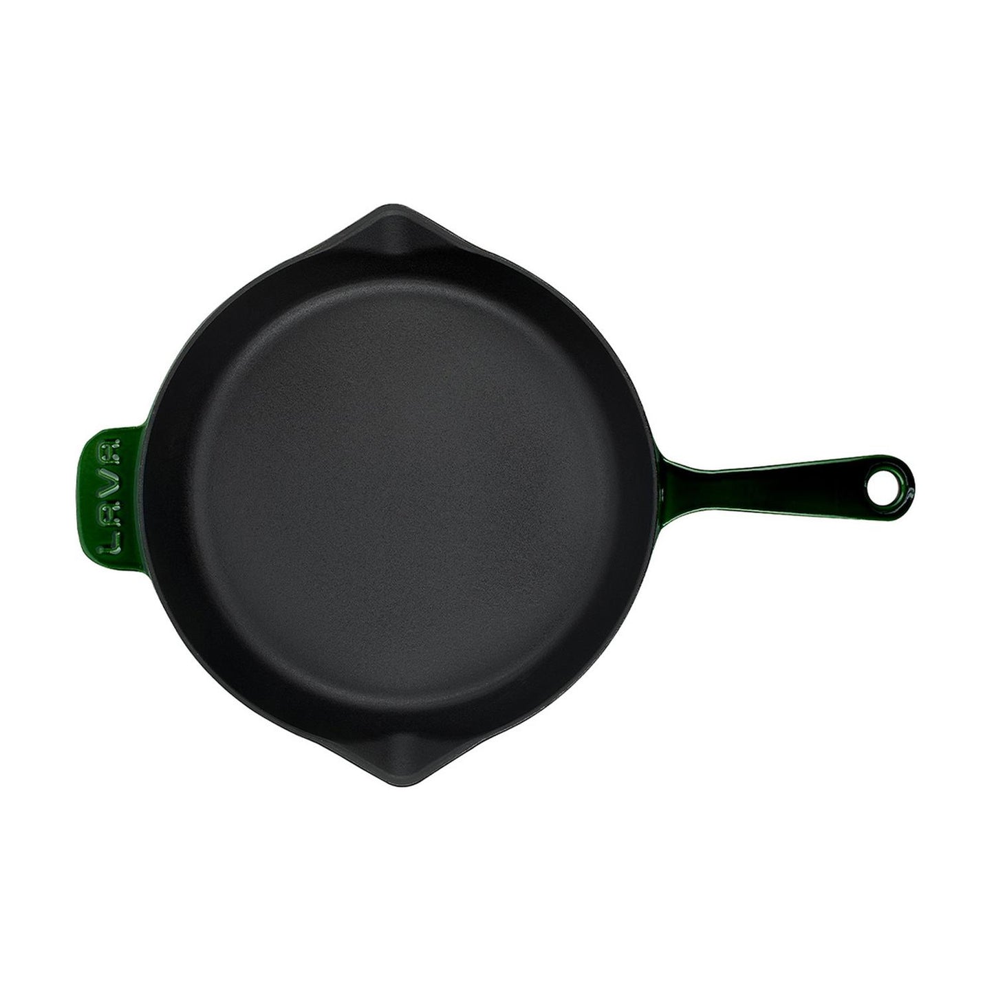 Cast Iron dia.11" h:2" Round Green Cast Iron Skillet - Case Pack: 1