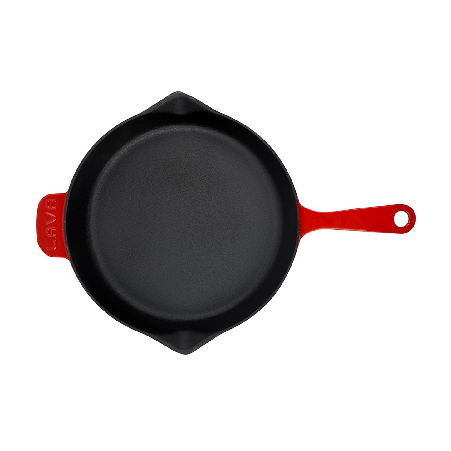 Cast Iron dia.11" h:2" Round Red Cast Iron Skillet - Case Pack: 1