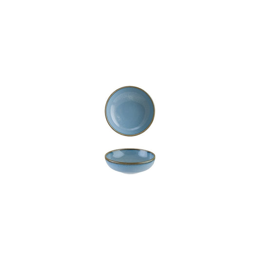 Turgla Vitrified Sky dia.4" h:0.75" 4 oz. Round Blue Vitrified Bowl - Case Pack: 12