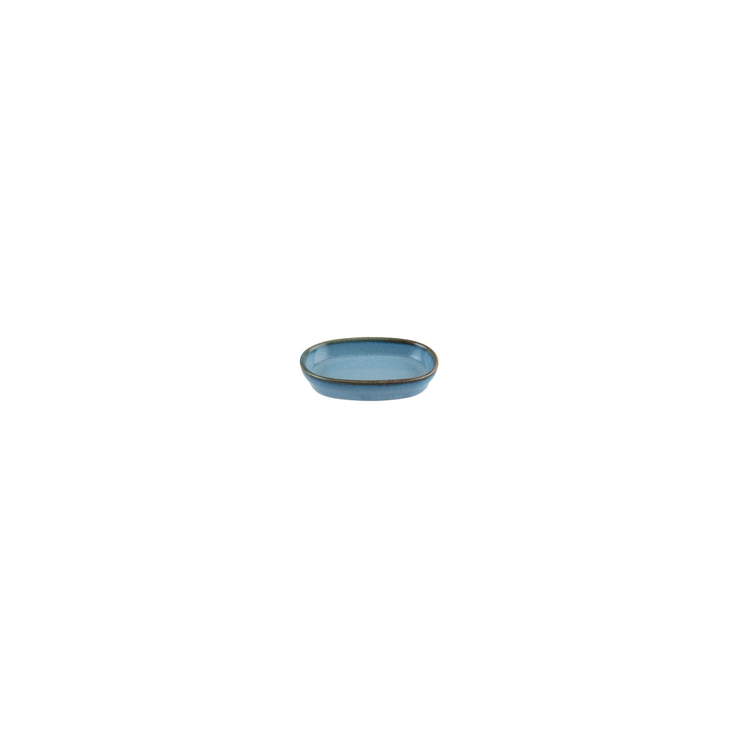 Sky 4" x 2.5" x h:0.75" Oval Blue Vitrified Platter