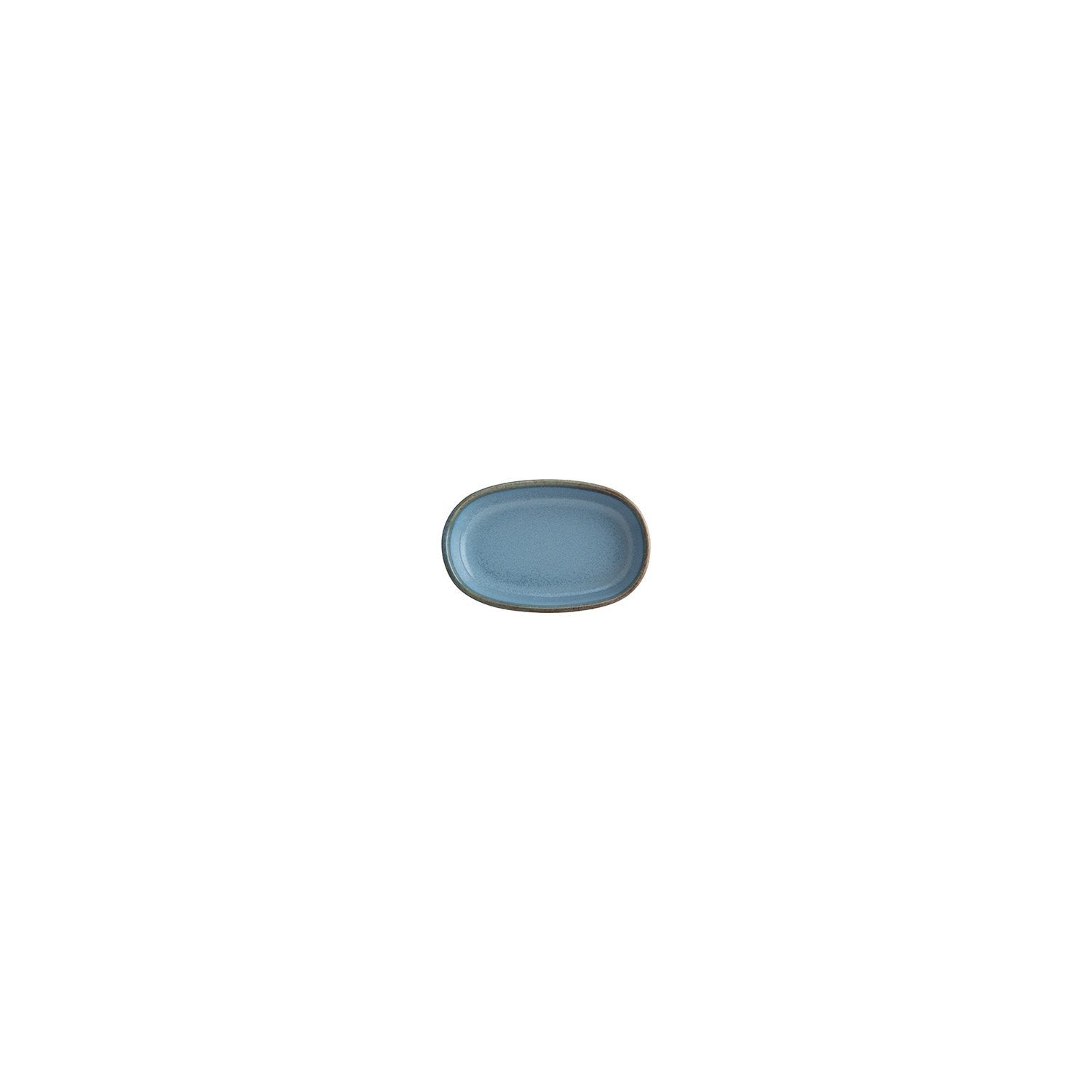 Sky 4" x 2.5" x h:0.75" Oval Blue Vitrified Platter