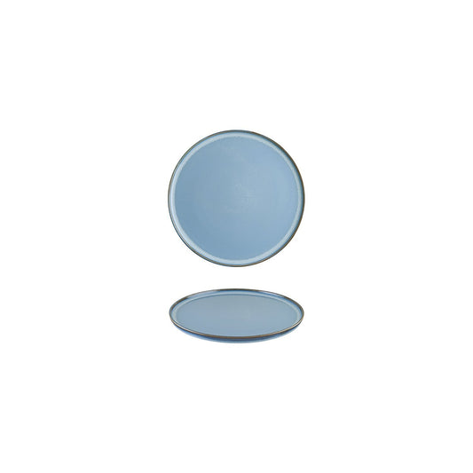 Turgla Vitrified Sky dia.6.25" Round Blue Vitrified Plate - Case Pack: 12