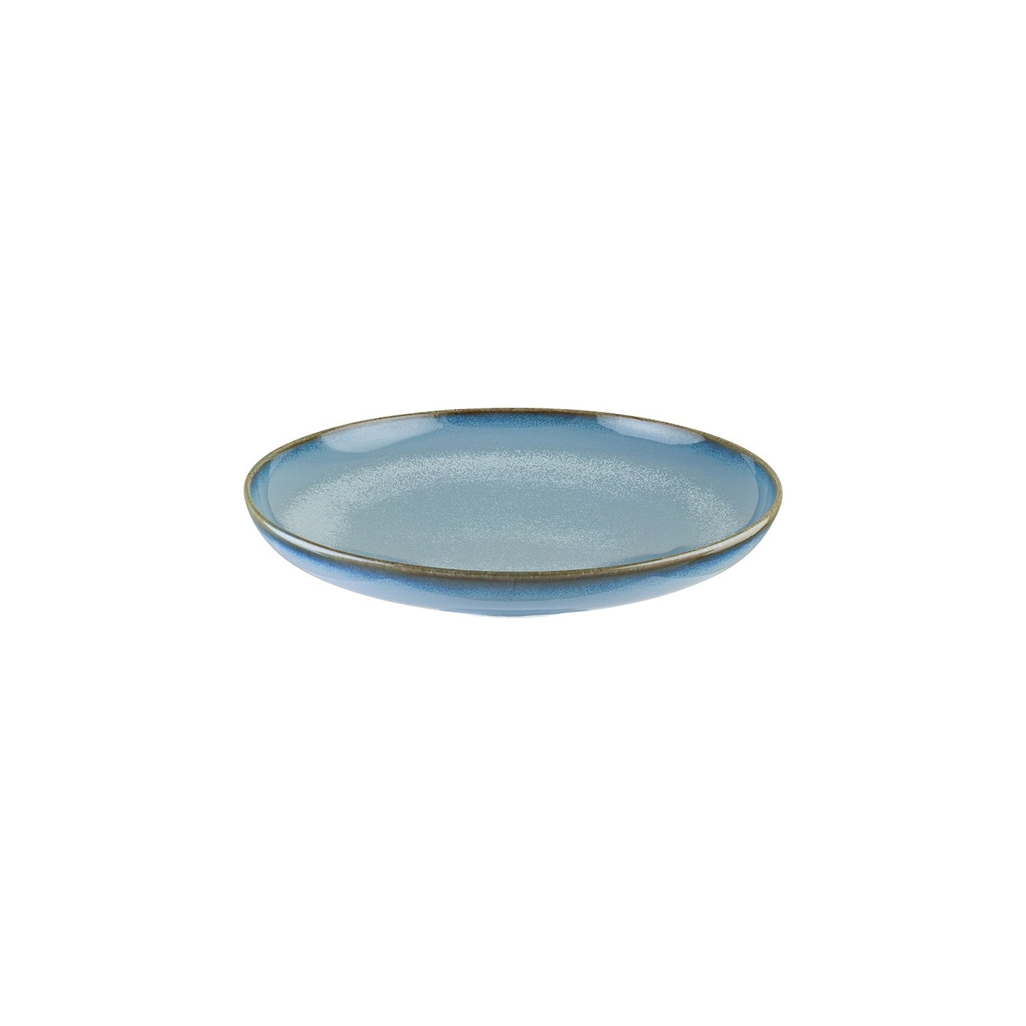 Porcelain Sky dia.10.75" h:2.25" Round Blue Porcelain Deep Plate - Case Pack: 6