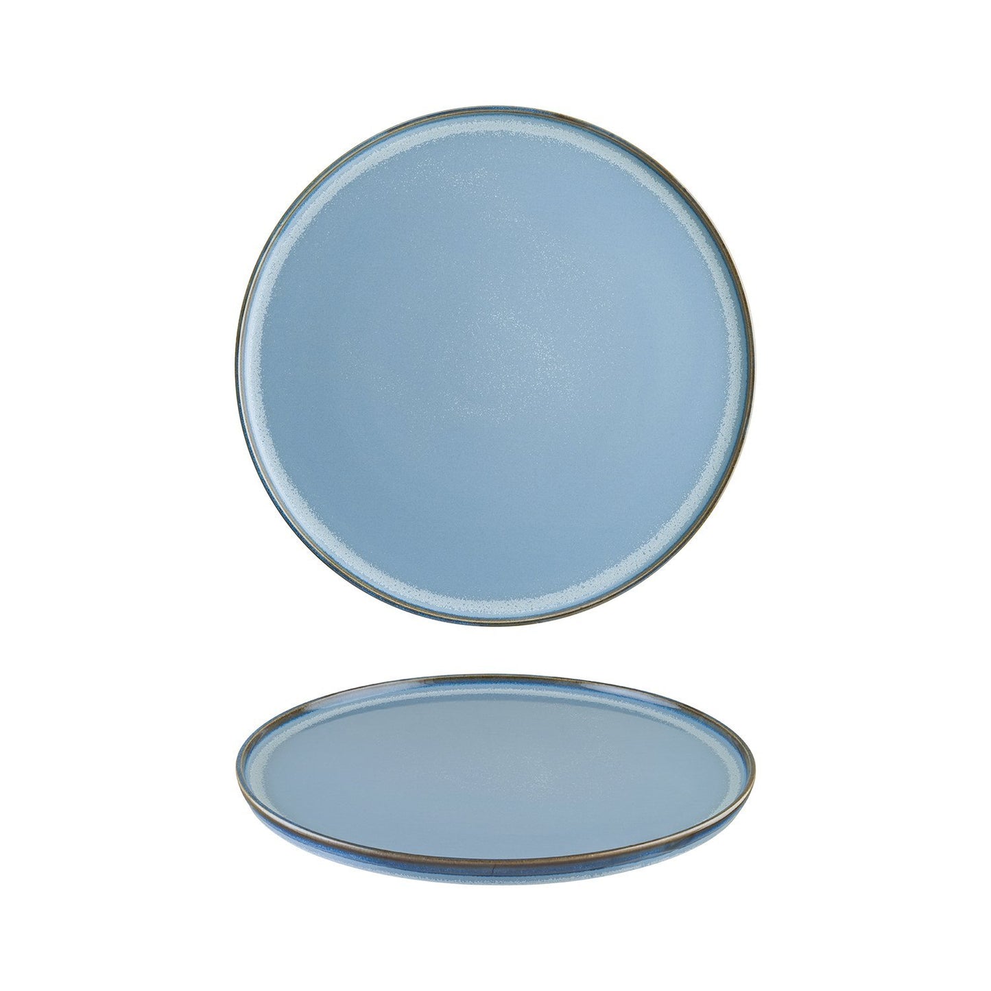 Turgla Vitrified Sky dia.11" Round Blue Vitrified Plate - Case Pack: 6