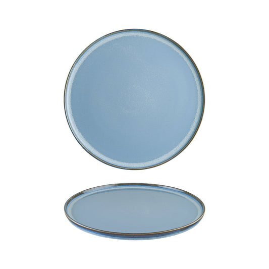 Turgla Vitrified Sky dia.11" Round Blue Vitrified Plate - Case Pack: 6