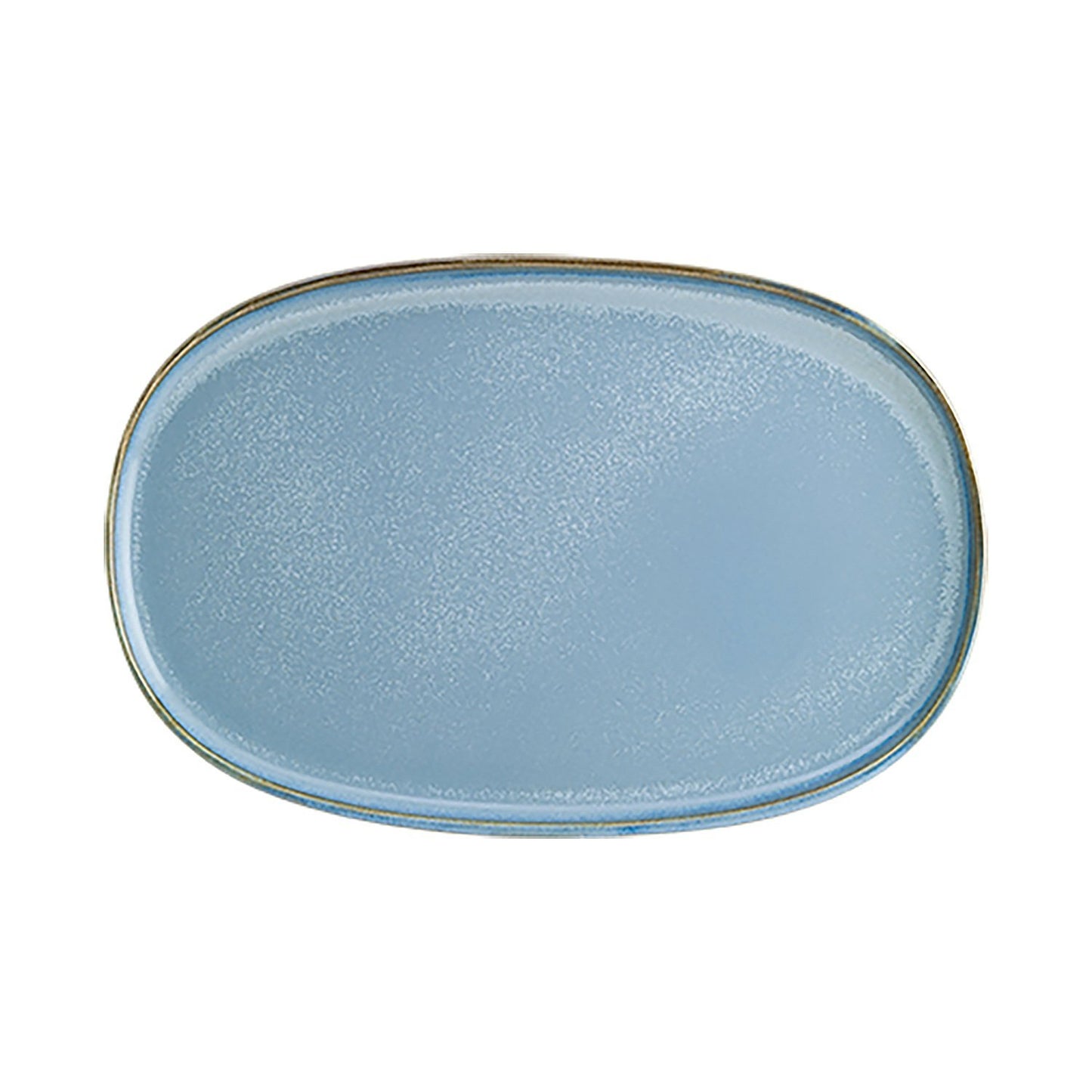 Turgla Vitrified Sky 13" x 9" x h:0.75" Oval Blue Vitrified Platter - Case Pack: 6