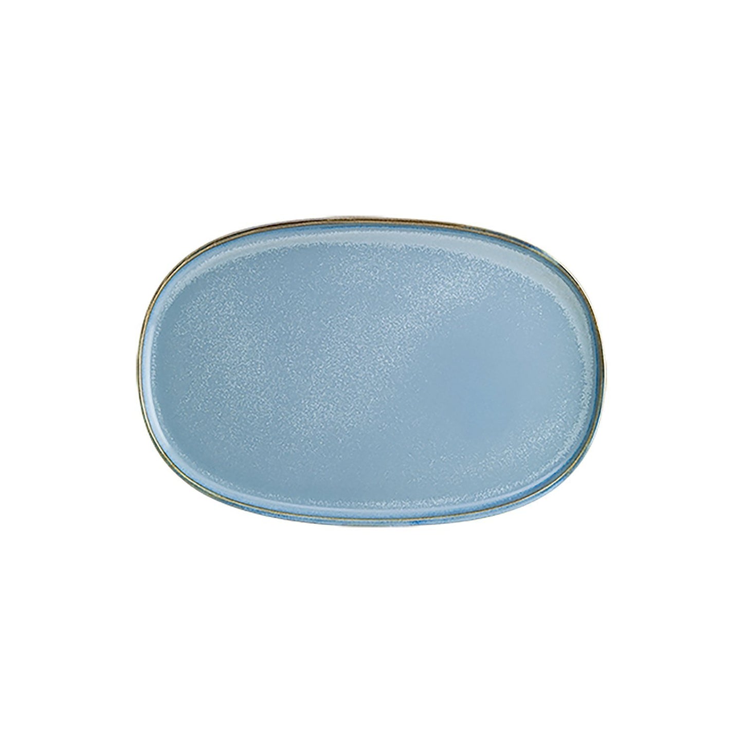 Sky 13" x 9" x h:0.75" Oval Blue Vitrified Platter
