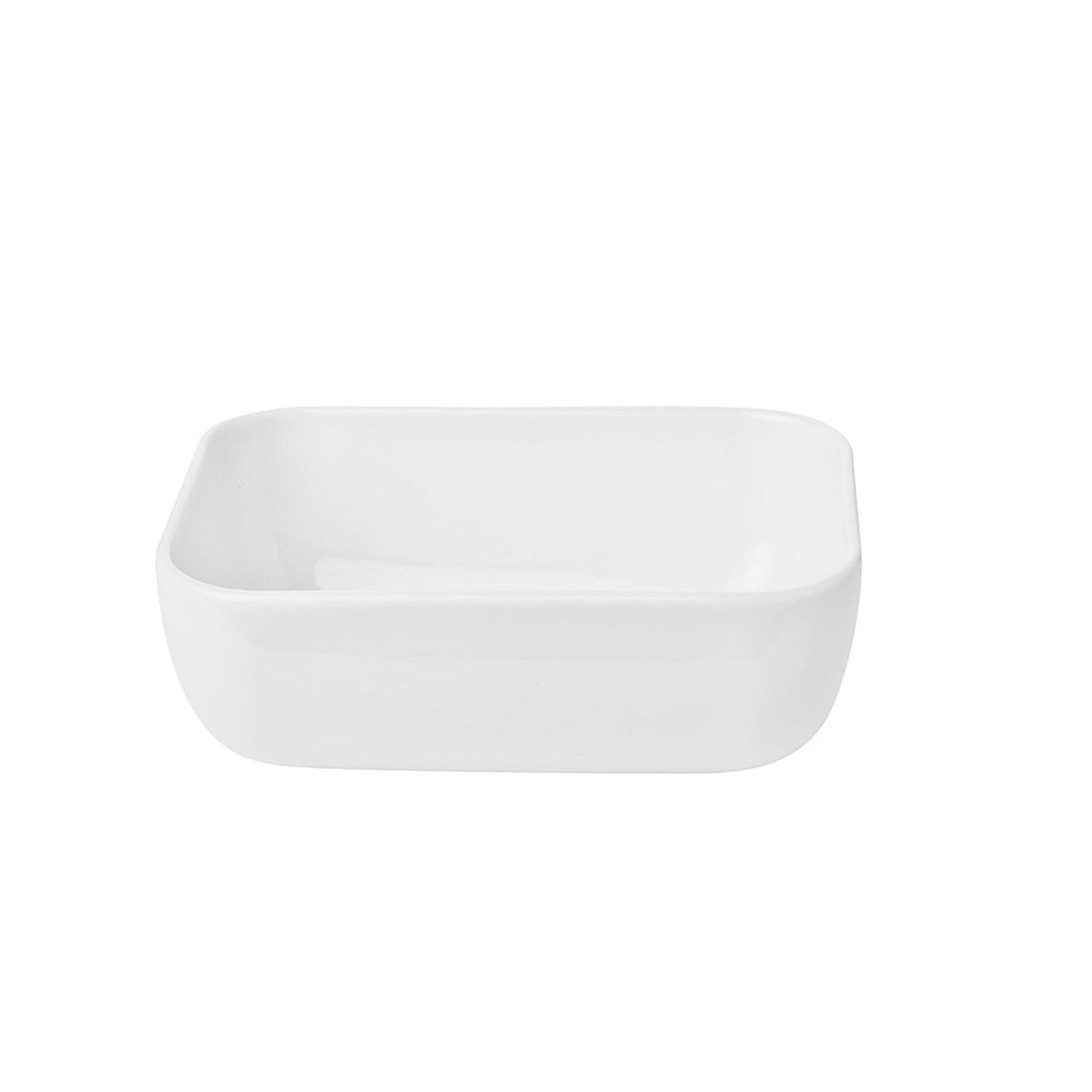 Porcelain Santa Monica 5.5" x 3.75" x h:2" 14 oz. Rectangular White Porcelain Deep Plate - Case Pack:12