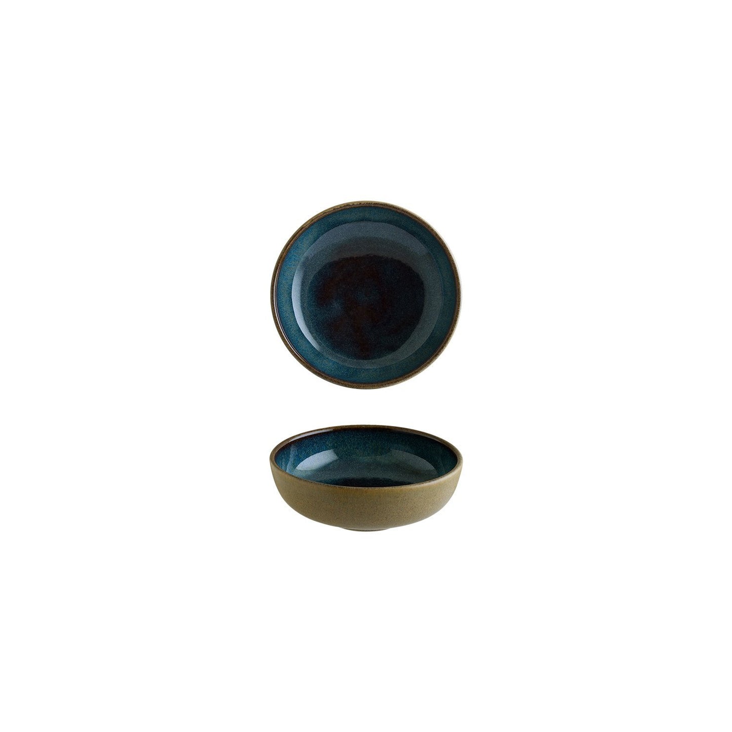 Turgla Vitrified Sphere Ocean dia.5.5" h:2" 15 oz. Round Blue Vitrified Bowl - Case Pack: 12