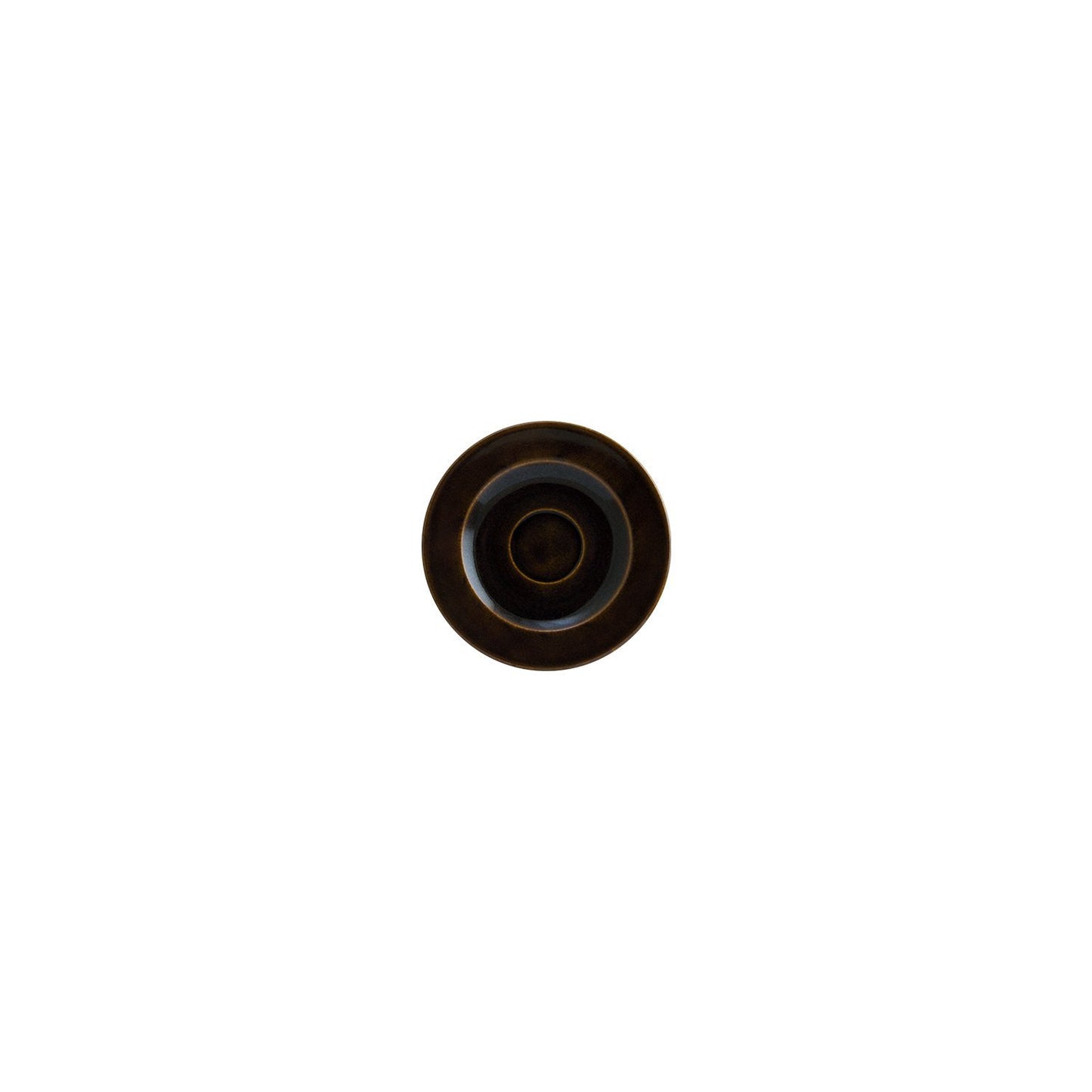 Turgla Vitrified Sphere Earth dia.4.75" Round Black Vitrified Saucer - Case Pack: 6