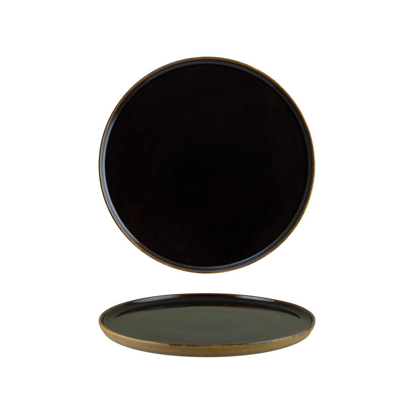 Turgla Vitrified Sphere Earth dia.11" Round Brown Vitrified Plate - Case Pack: 6