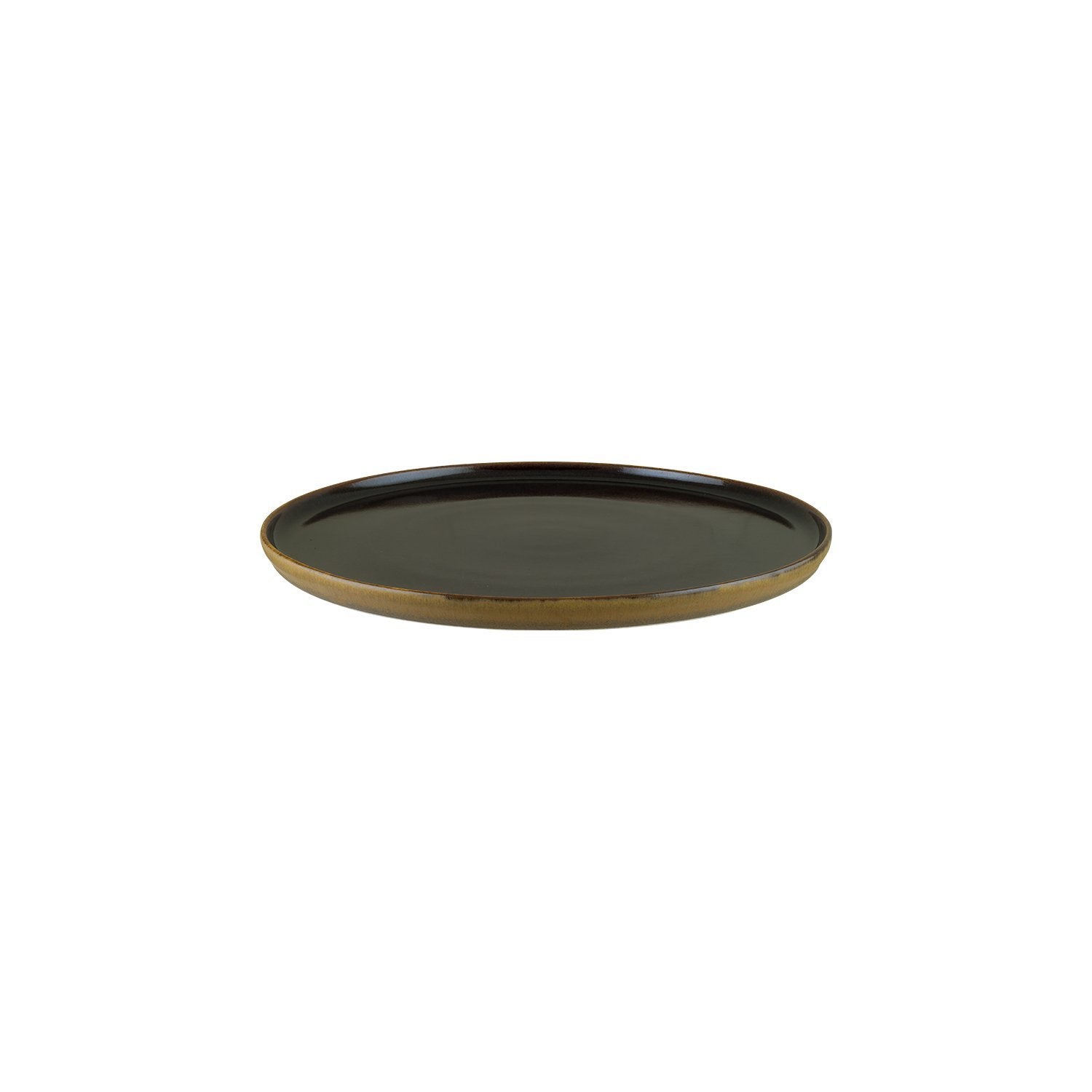 Sphere Earth dia.11" Round Brown Vitrified Plate
