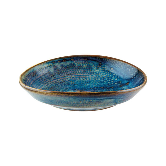 Turgla Vitrified Sapphire 5.5" x 4.75" x h:1.25" Oval Blue Vitrified Platter - Case Pack: 12