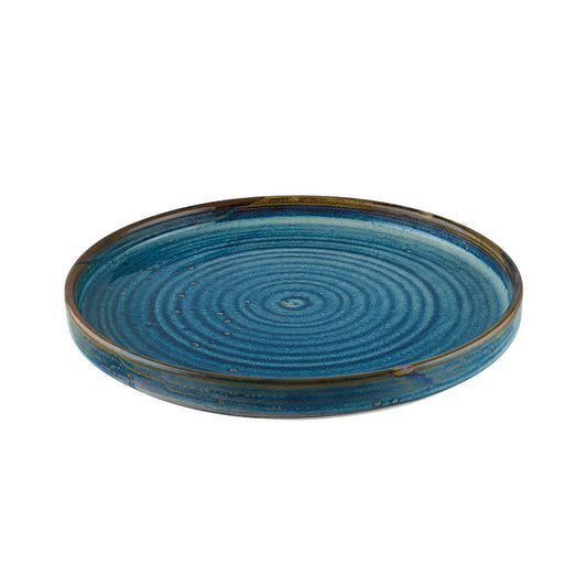 Turgla Vitrified Sapphire dia.8.25" Round Blue Vitrified Plate - Case Pack: 12