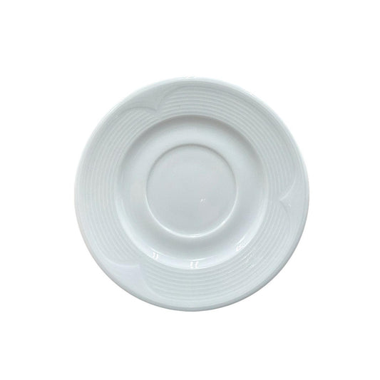 Porcelain Saturn dia.5.75" Round White Porcelain Saucer - Case Pack:12