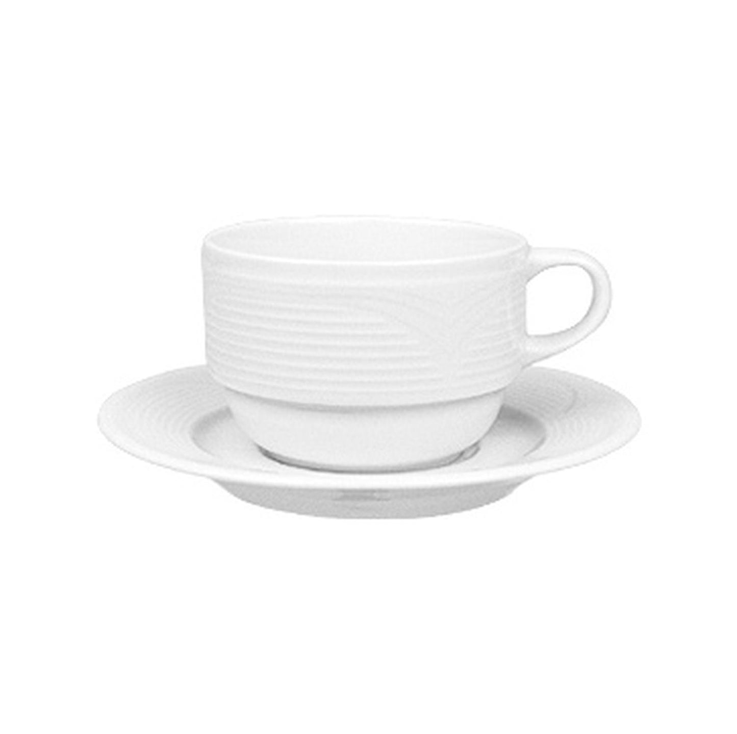 Porcelain Saturn dia.5.75" Round White Porcelain Saucer - Case Pack:12