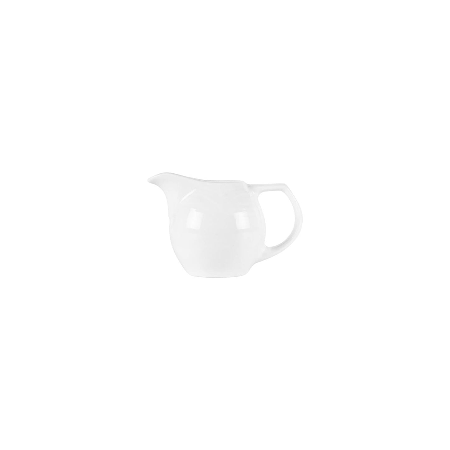 Porcelain Saturn dia.4" h:2.75" 5 oz. Round White Porcelain Creamer - Case Pack:6