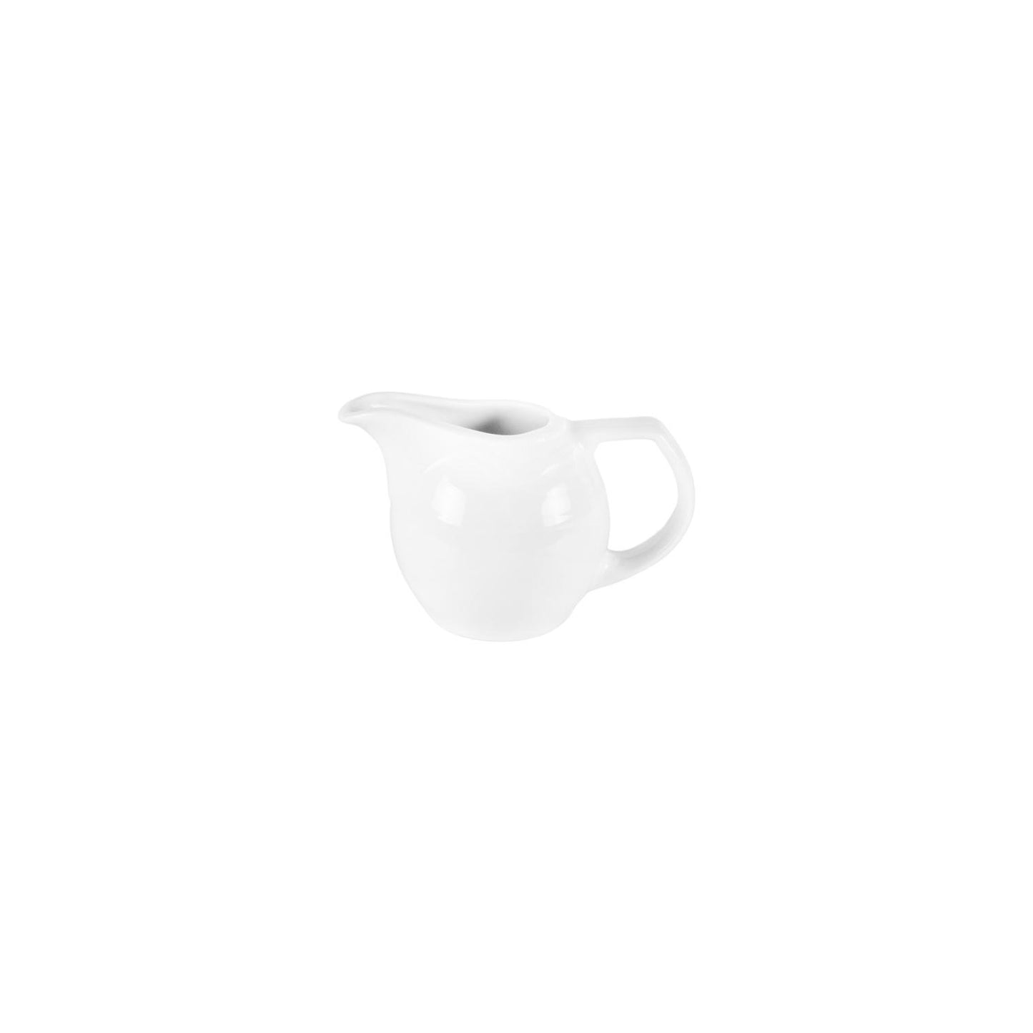 Porcelain Saturn dia.4" h:2.75" 5 oz. Round White Porcelain Creamer - Case Pack:6