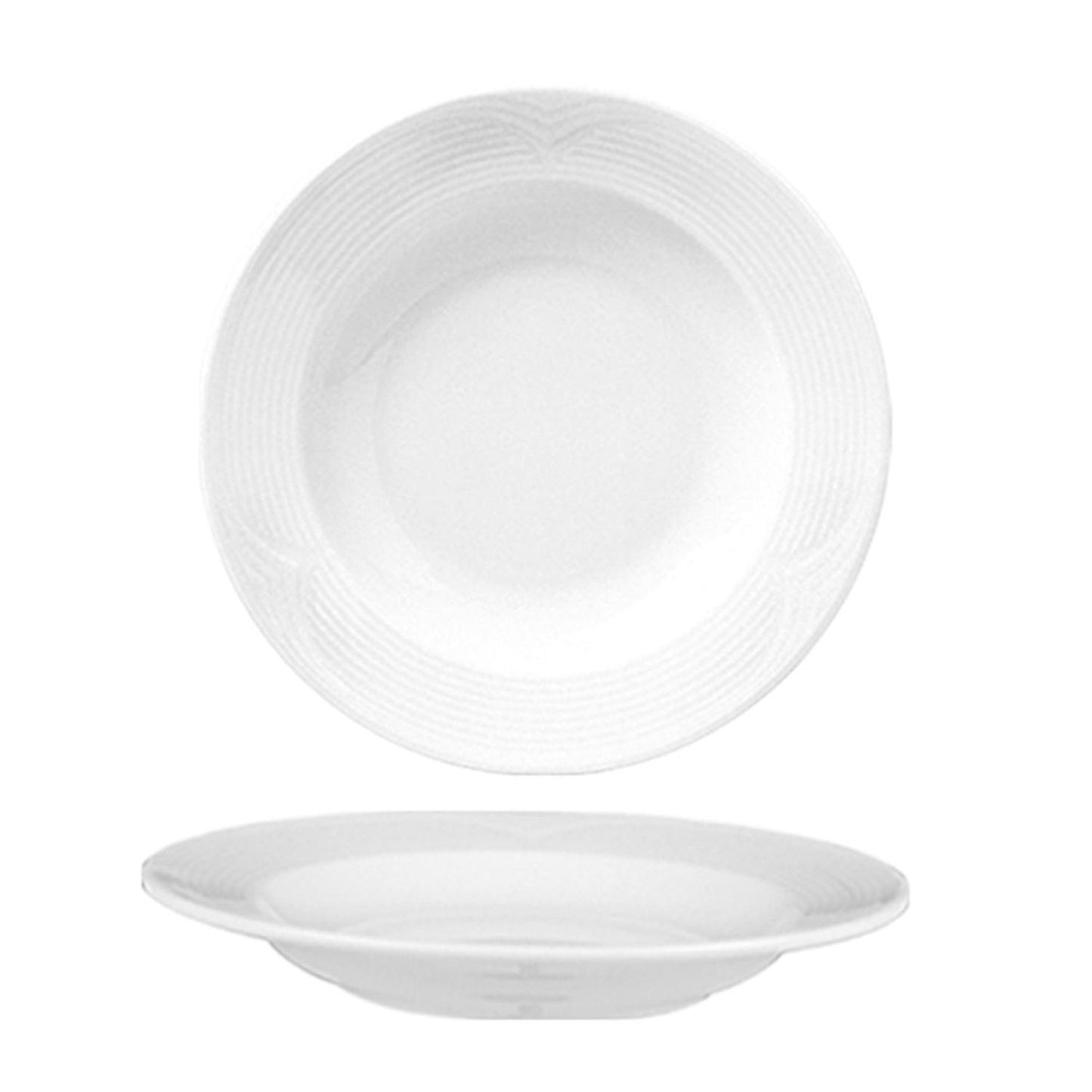 Porcelain Saturn dia.8.5" h:1.25" 8 oz. Round White Porcelain Bowl - Case Pack:12