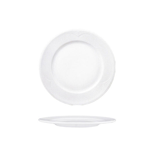 Porcelain Saturn dia.8.5" Round White Porcelain Plate - Case Pack:12