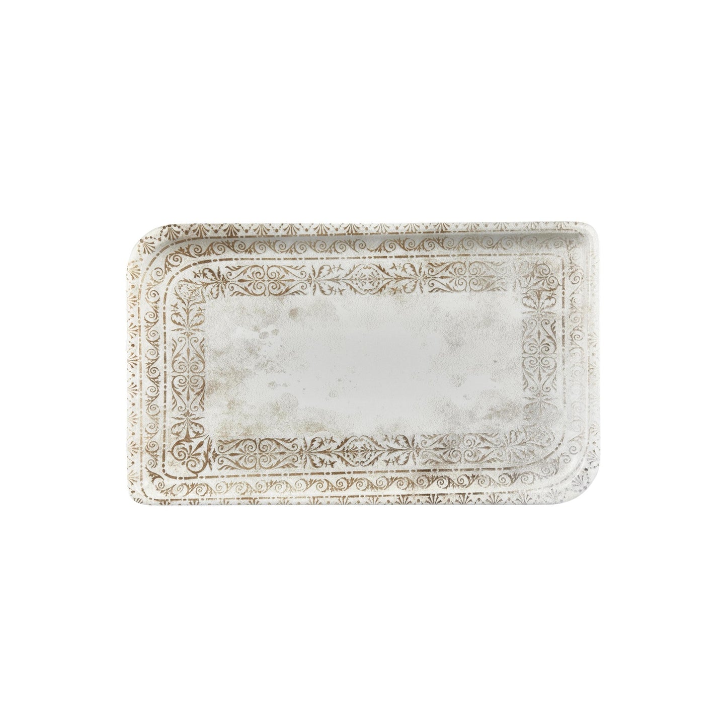 Antico 13.75" x 6.25" x h:0" Rectangular Brown Vitrified Platter