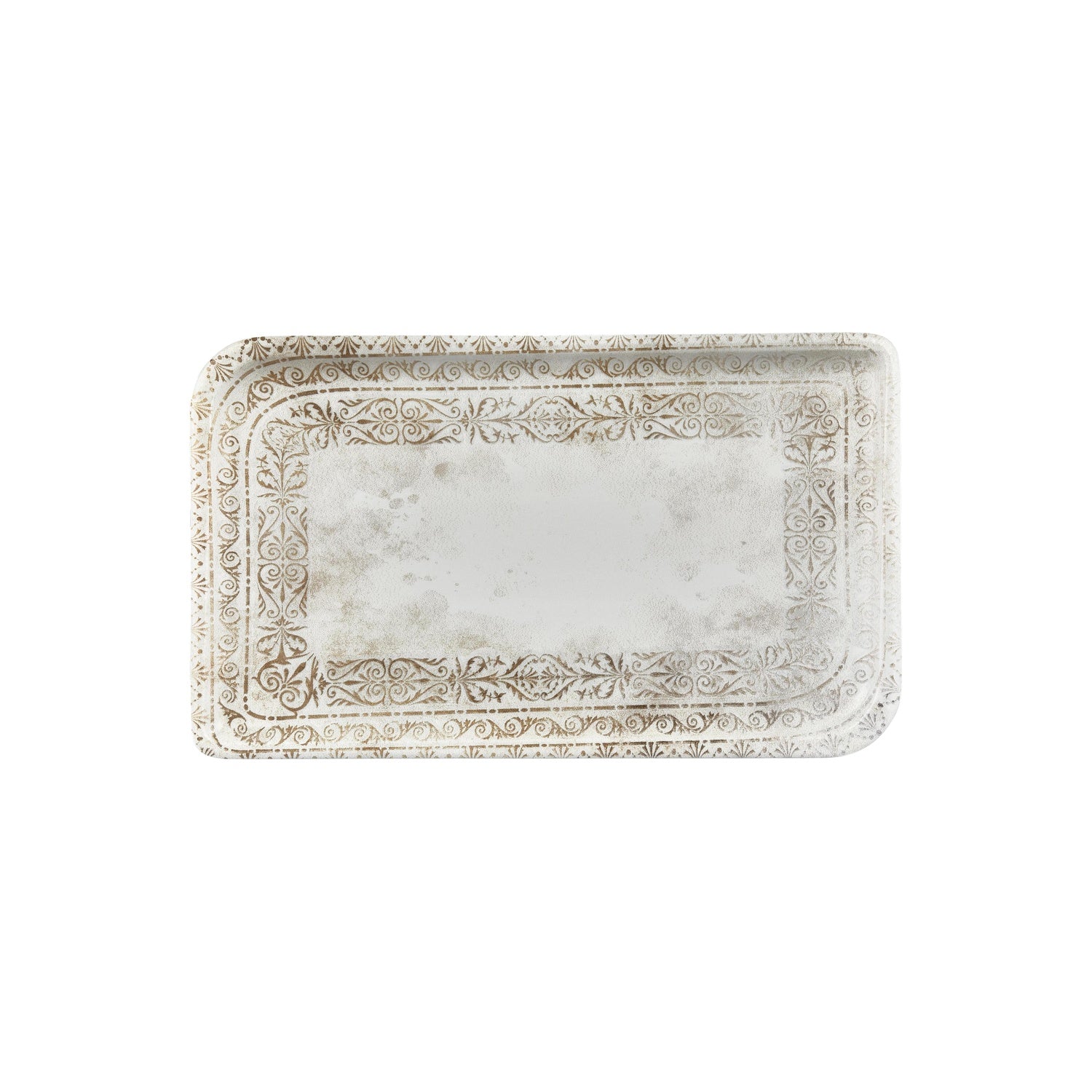 Antico 13.75" x 6.25" x h:0" Rectangular Brown Vitrified Platter